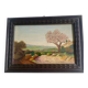 Oil, glazed wooden frame