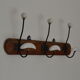 Vintage hook with 3 solid wood hooks
