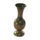Golden brass vase chiseled vintage floral pattern