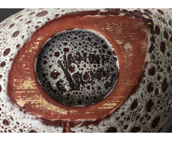 Ceramic cup signed Vallauris Le Vaucour free form - 1960