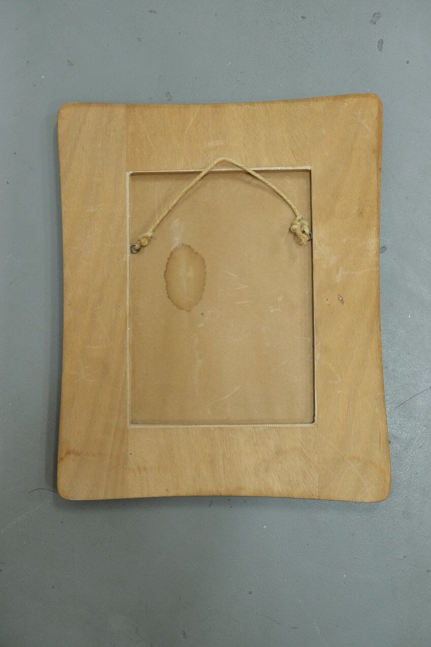 Scandinavian Minimalist Teak Mirror 1960s 36x30cm