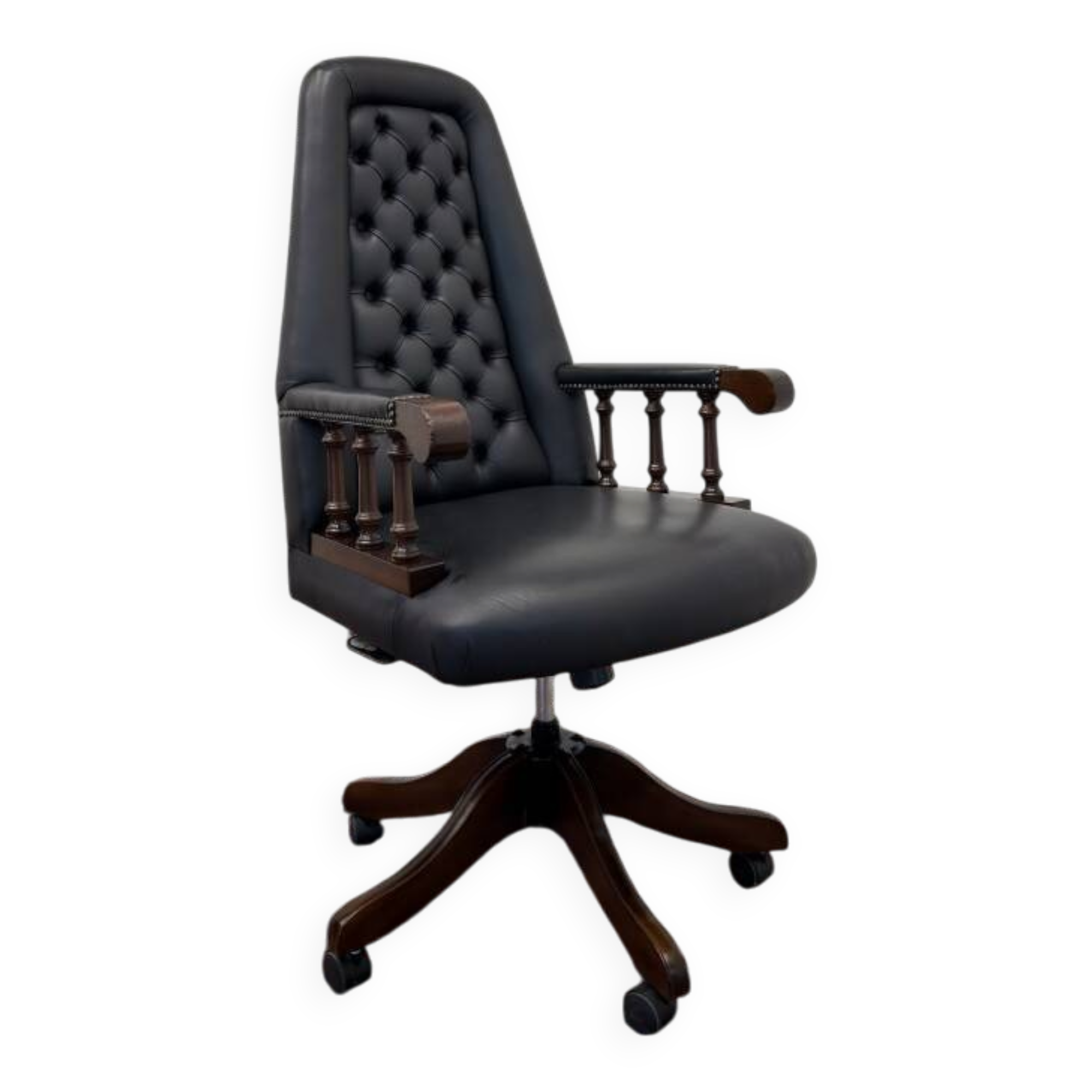 Chaise de bureau Chesterfield anglaise classique noire