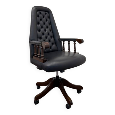 Chaise de bureau Chesterfield anglaise classique noire