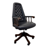 Chaise de bureau Chesterfield anglaise classique noire