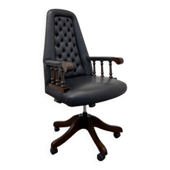 Classic English Chesterfield Office Chair Black