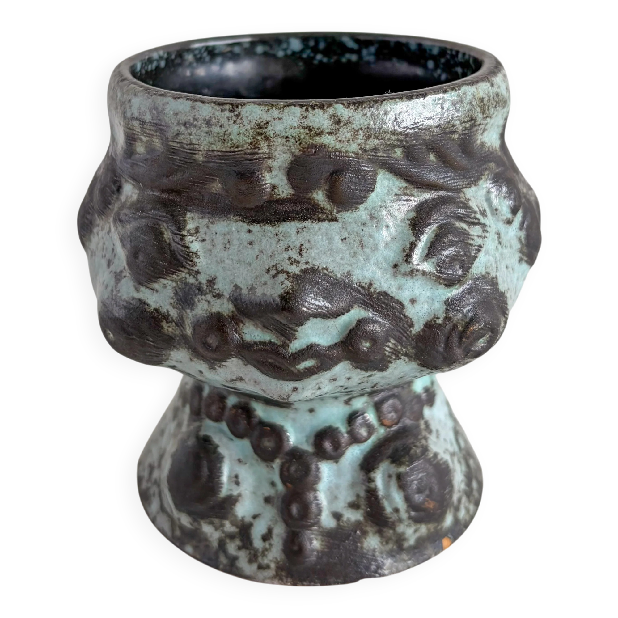 Vintage head cache-pot Strehla ceramics