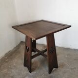 Arts and crafts style oak side table, 1950s