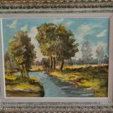 Painting on canvas 60s . signed h.macheras