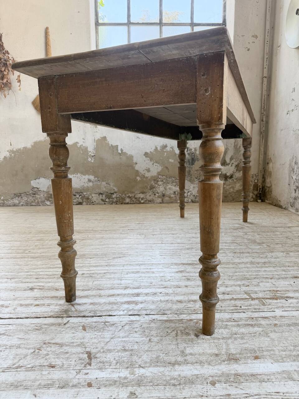 Table de ferme, bistrot en hêtre 1900