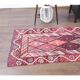 Vintage Turkish Oushak Handmade Wool Cotton Pink Runner Rug 80x317