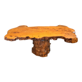 Coffee table signed in elm burl