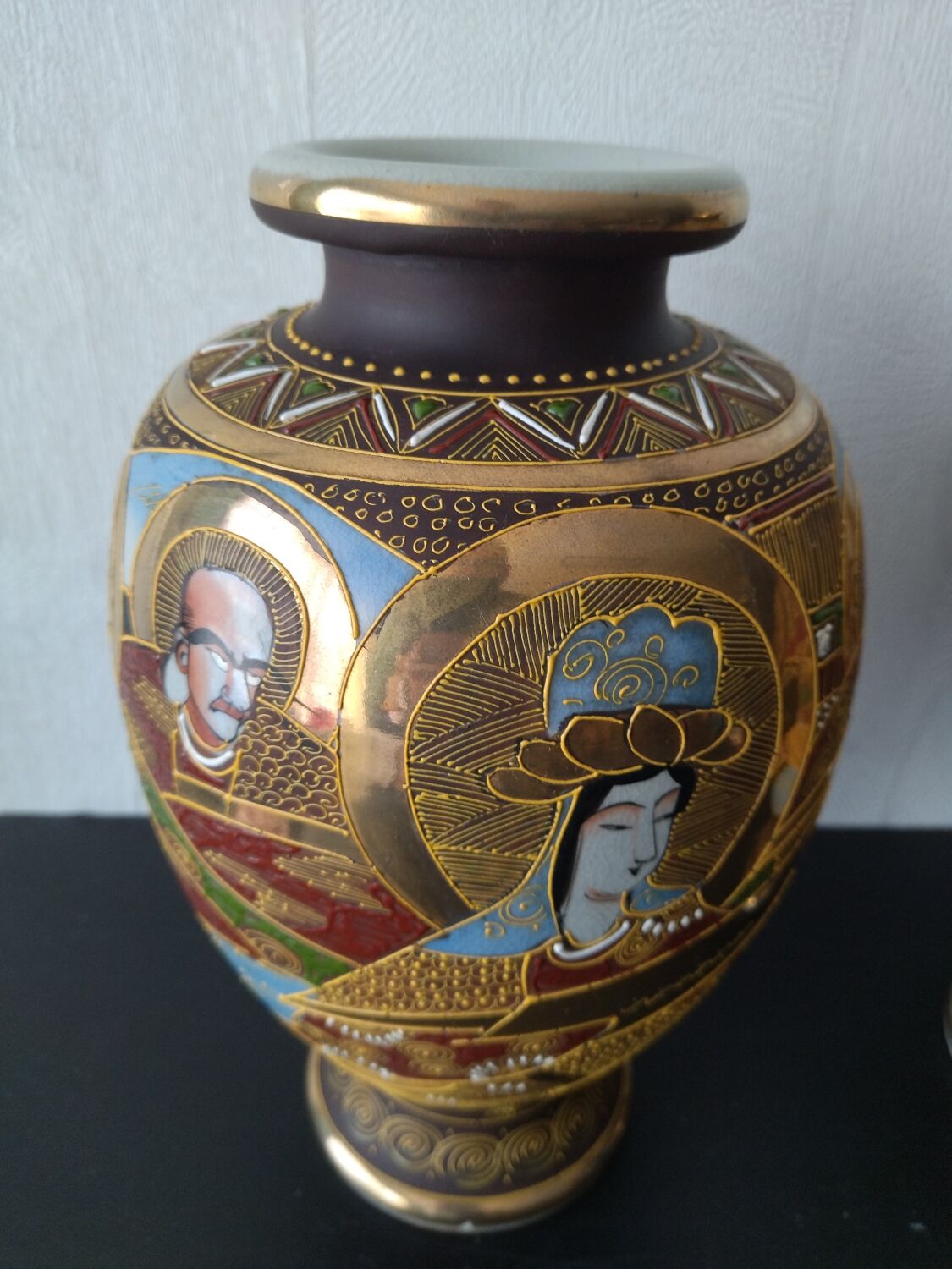 Pair of vintage satsuma vases