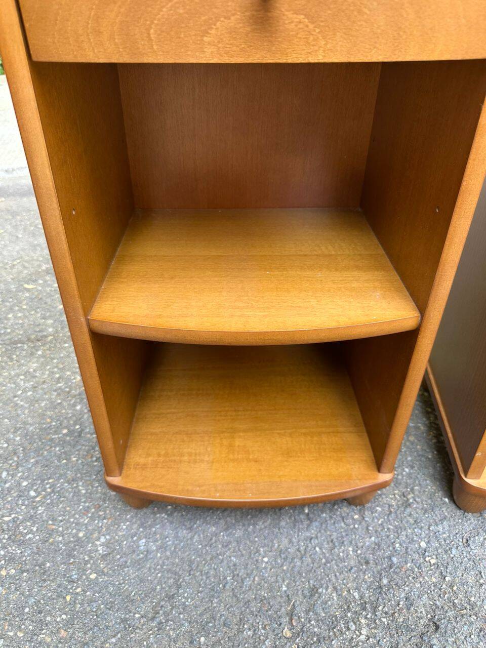 2 contemporary wooden bedside tables from the 2000s.