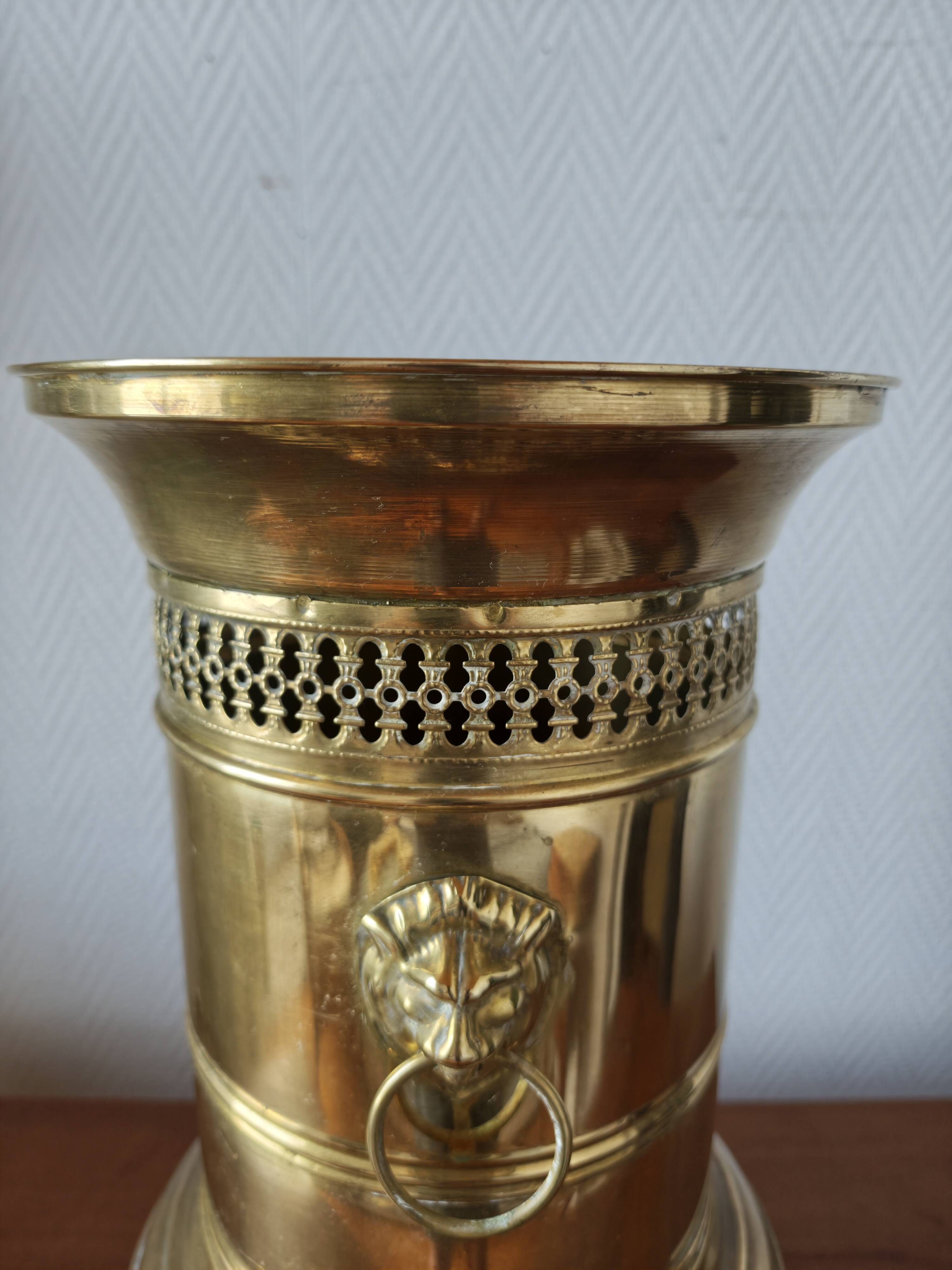 Vintage brass umbrella stand