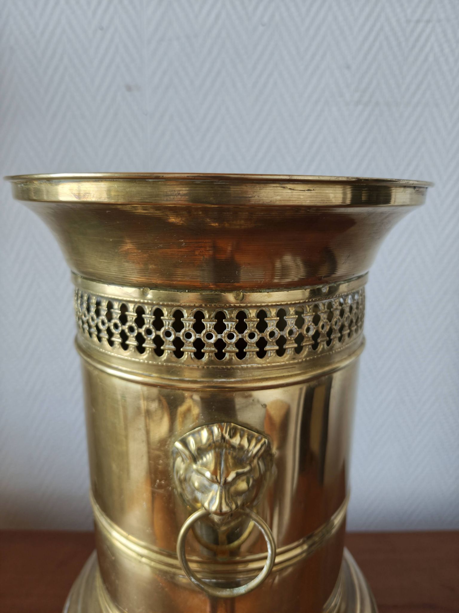 Vintage brass umbrella stand