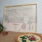 Plateau en fibre de verre Alpac France Sylvie Hétreau Camaieu vintage