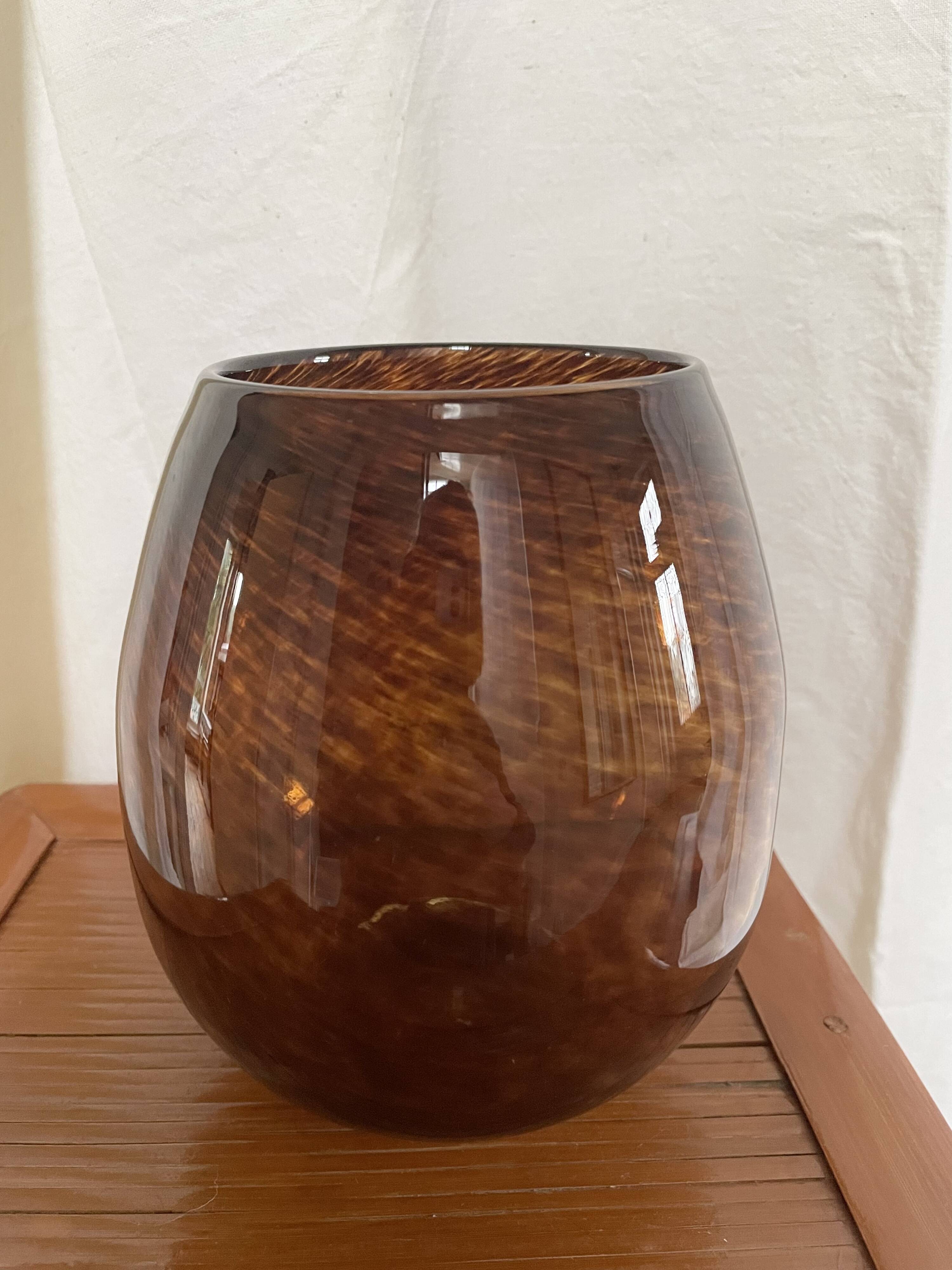 Amber glass vase