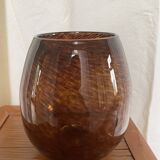 Amber glass vase