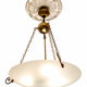 Suspension in brass and satin opal glass, 3 lights, classic style