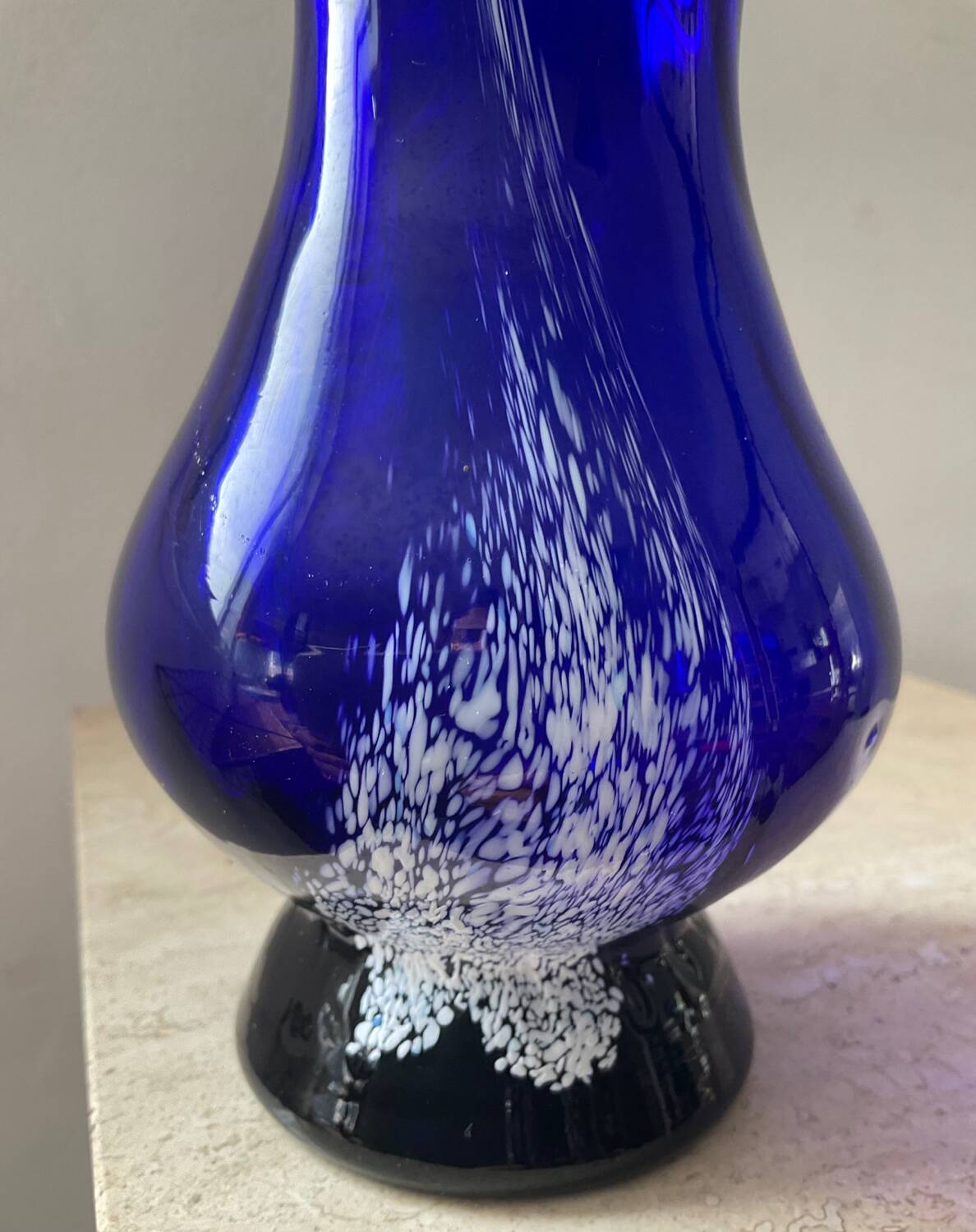 Trio of cobalt blue Art Deco vases