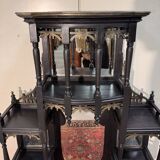 Important lacquered wooden shelf or bookcase.