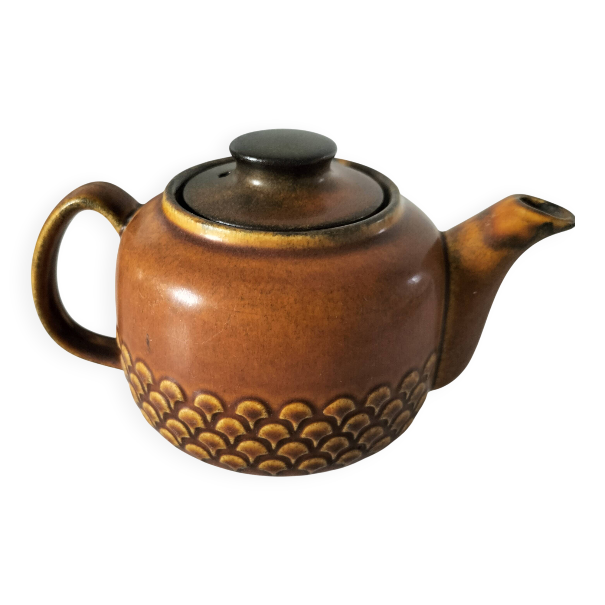 Vintage KW Feuerfest teapot – brown stoneware, 1960s–70s