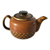 Théière vintage KW Feuerfest – grès brun années 60–70