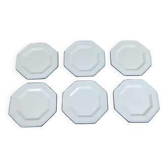 Set of 6 octagonal dessert plates by Johnson Brothers