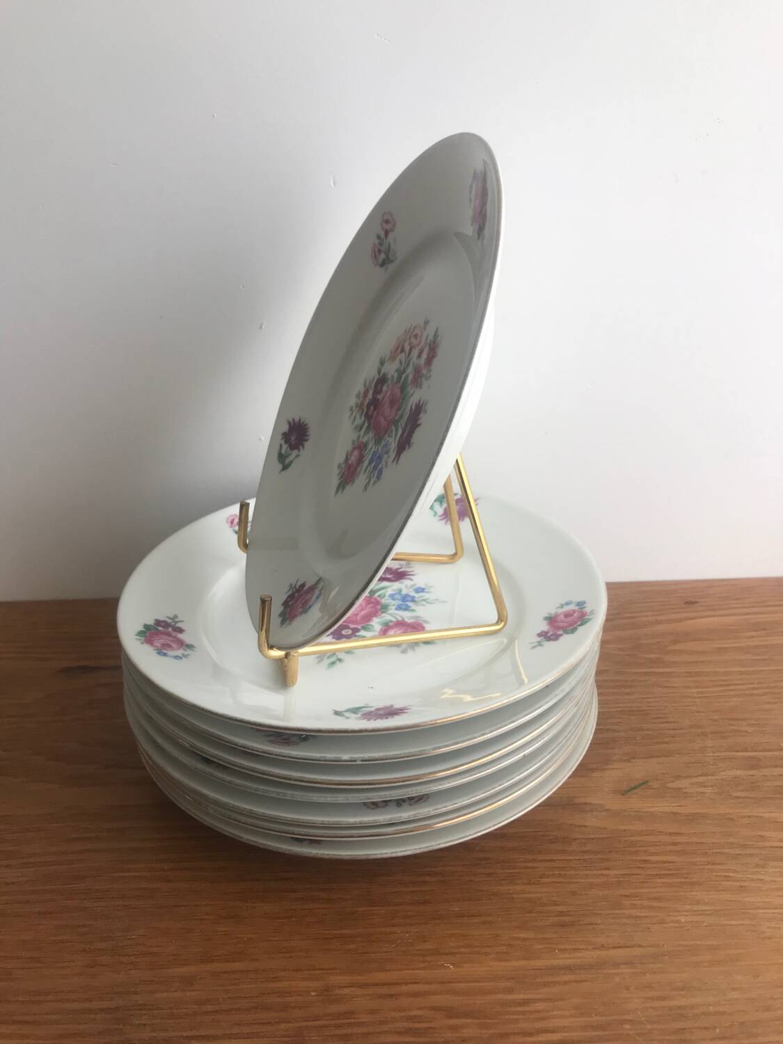 8 Limoges Porcelain Dessert Plates Signed PCL Fleurs 🌺 France