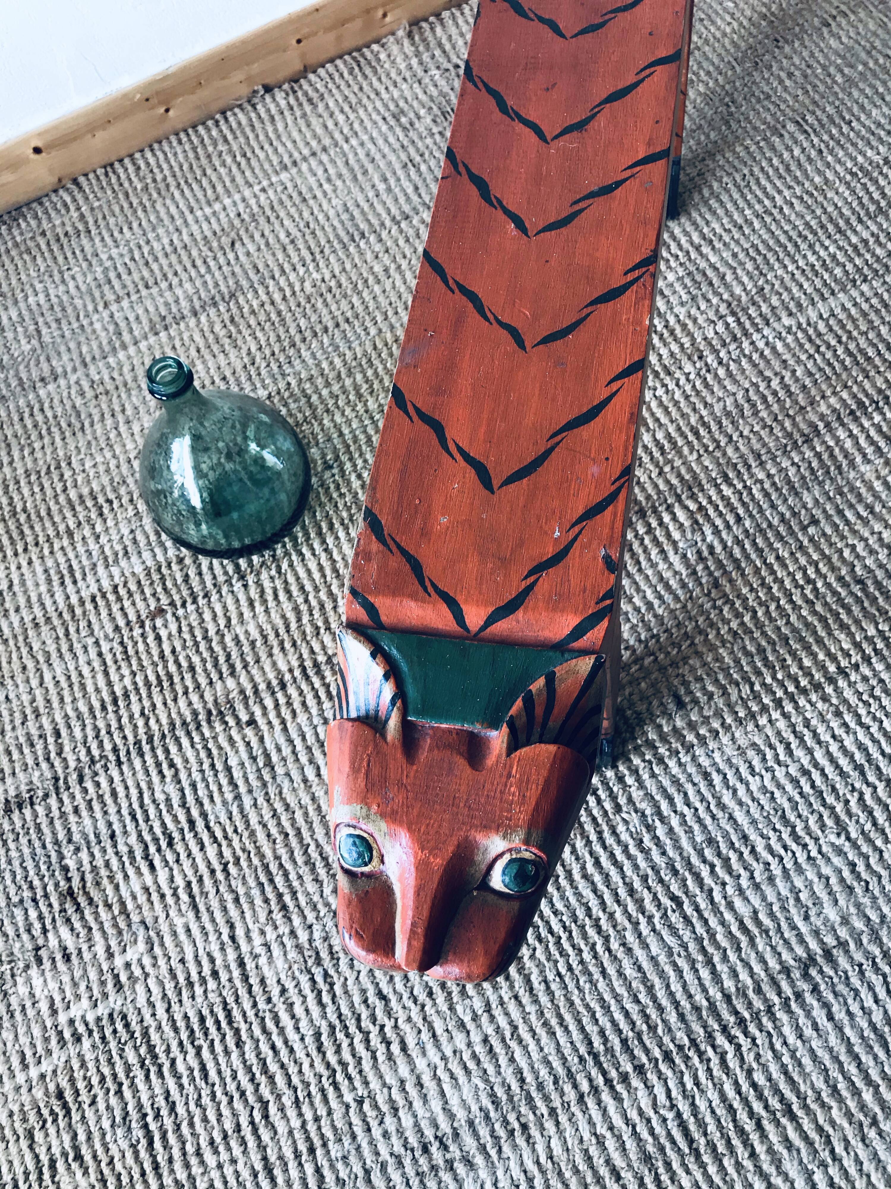 Wooden tiger bench