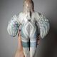 Vintage stylised mermaid ceramic wall sculpture from an art studio.