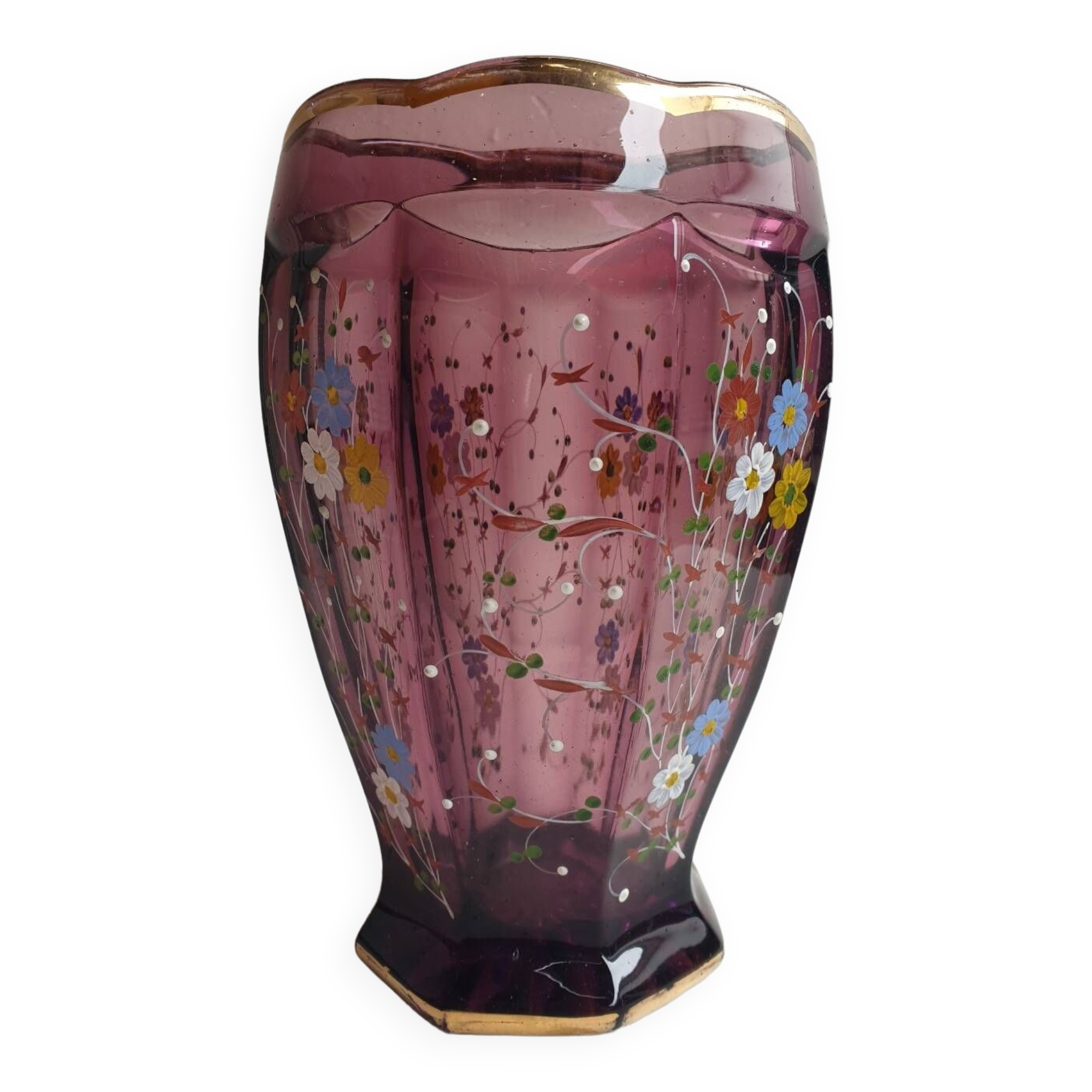 Crystal flower vase early 20th century