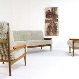 Set van designer bank + 2 fauteuils 'Sliedrecht' - opnieuw bekleed