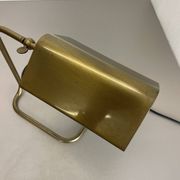Lampe de table cubique moderniste en laiton et métal par Florian Schulz, Allemagne, années 1970
