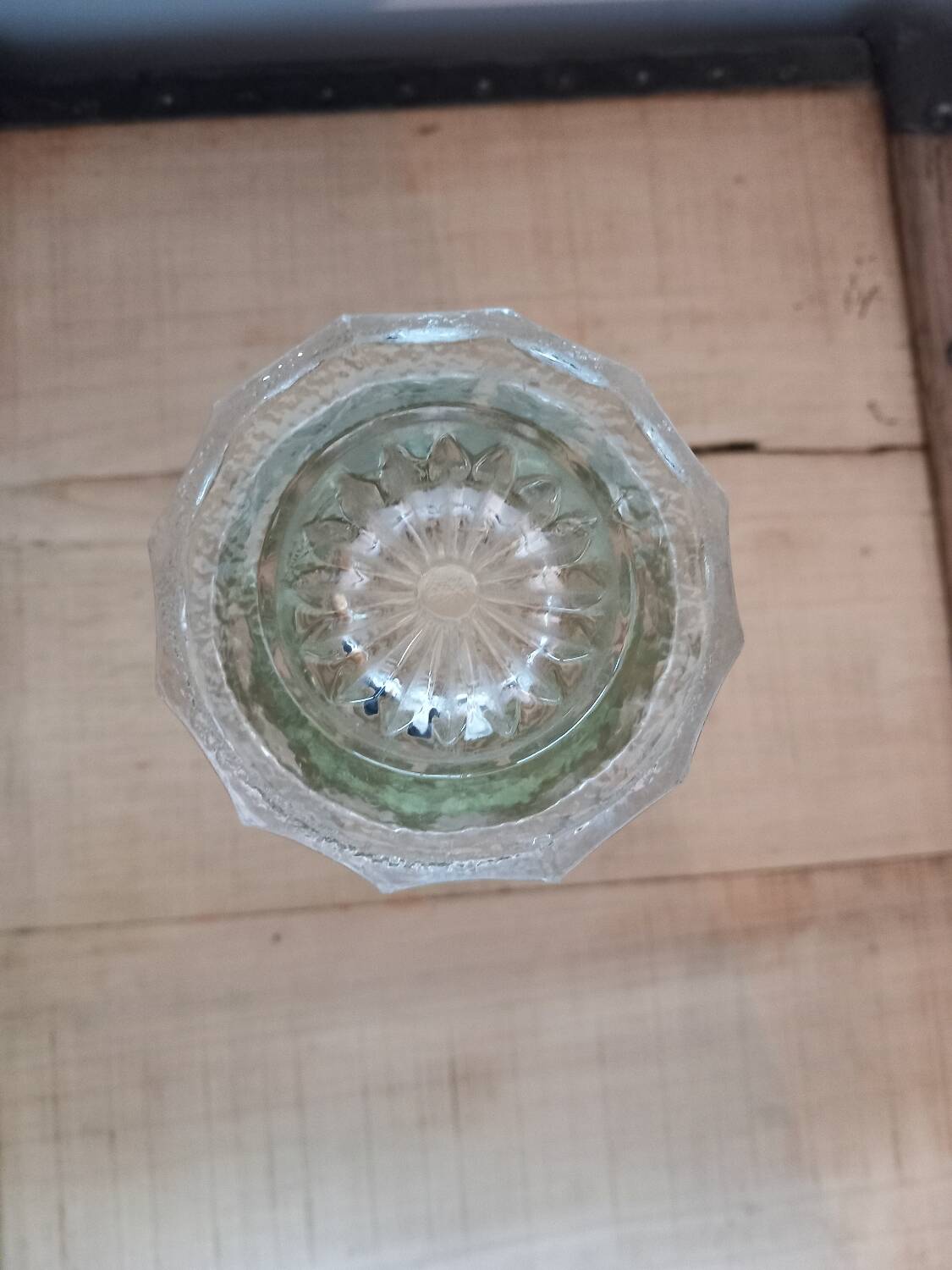 Clear cut glass vase
