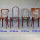 Set of 4 Thonet and Mundus Bistrot chairs 1910 to 1930