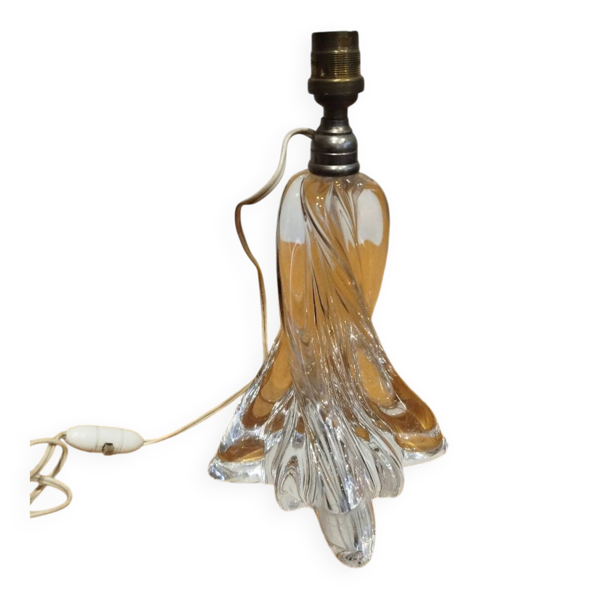 Pied de lampe en cristal Baccarat signé – France – années 70