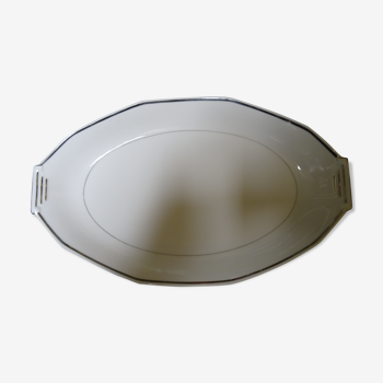 Large white oval dish