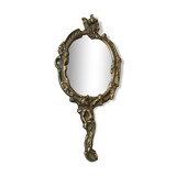 Miroir de main en laiton art déco des thirthies 15x30cm