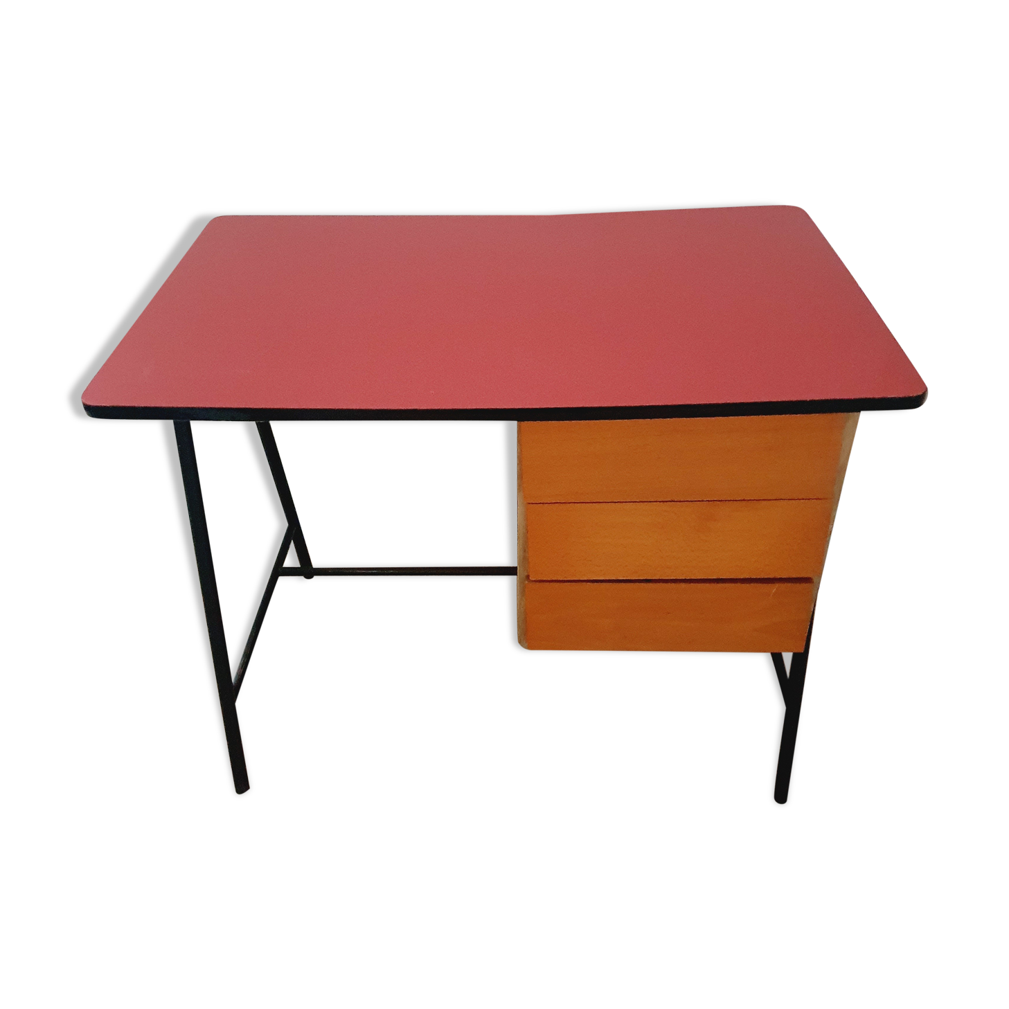 Vintage desk in red formica