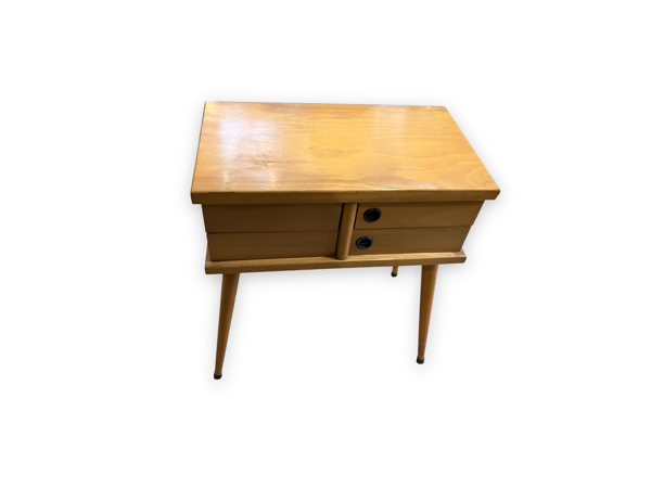 Travailleuse scandinave vintage en bois clair
