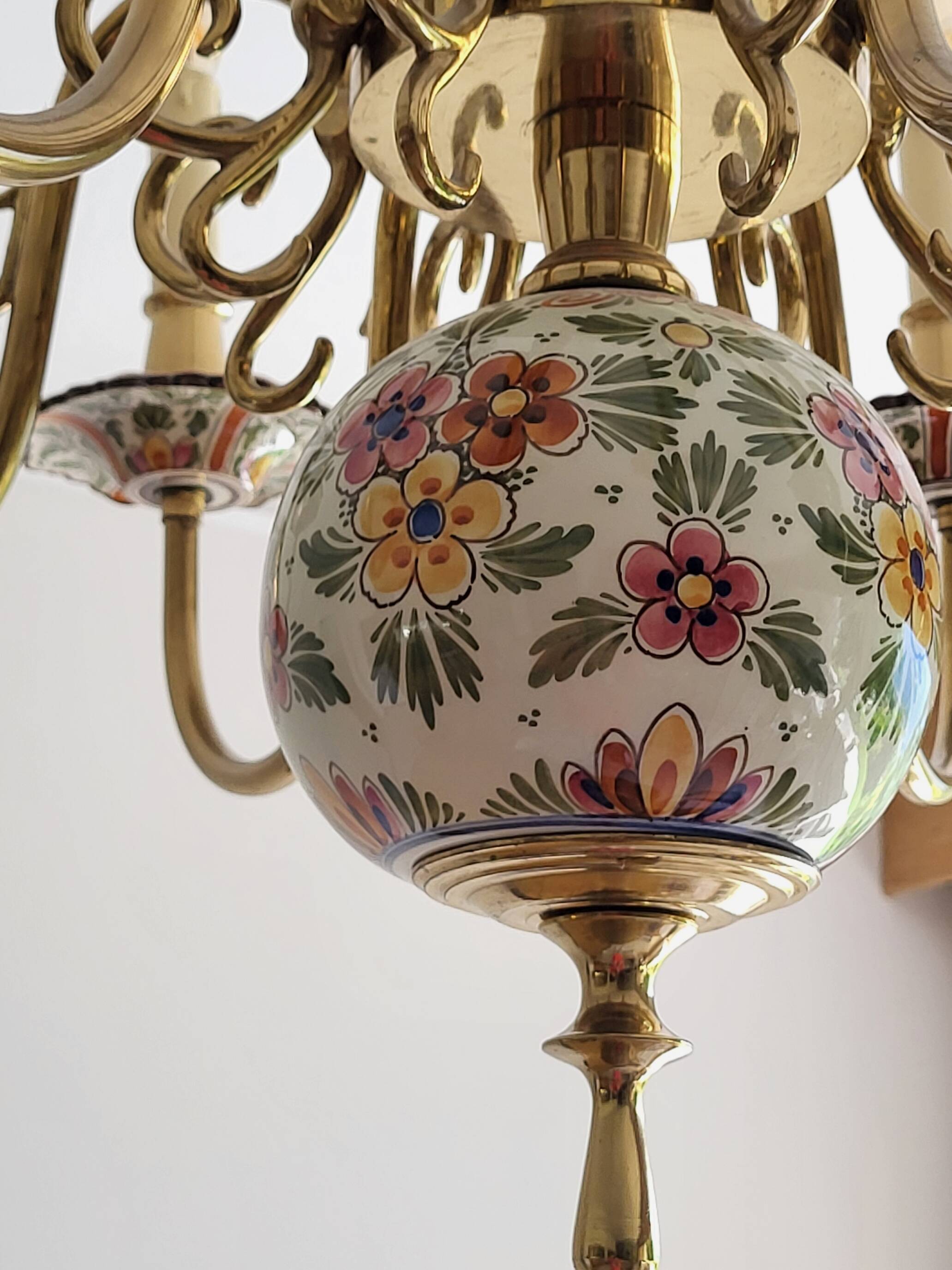 Large Dutch 8-branch chandelier