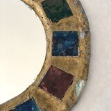 Vintage lead and talosel mirror by Iréna Jaworska 70s