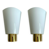 Pair of vintage Limburg wall lights, glass, 70s