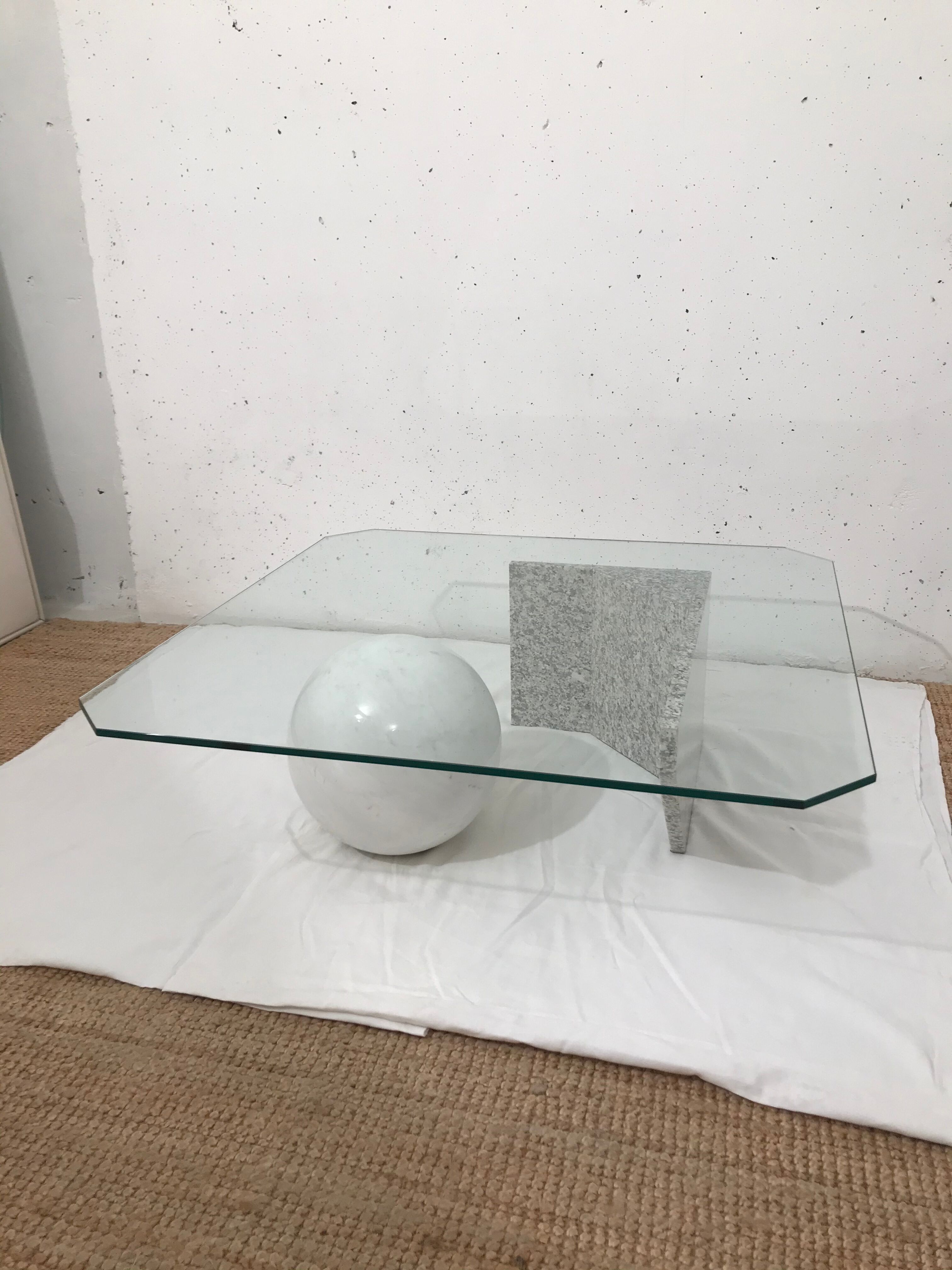 Massimo Vignelli marble coffee table, 1980