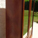 Old wardrobe with marquetry 2 mirror doors