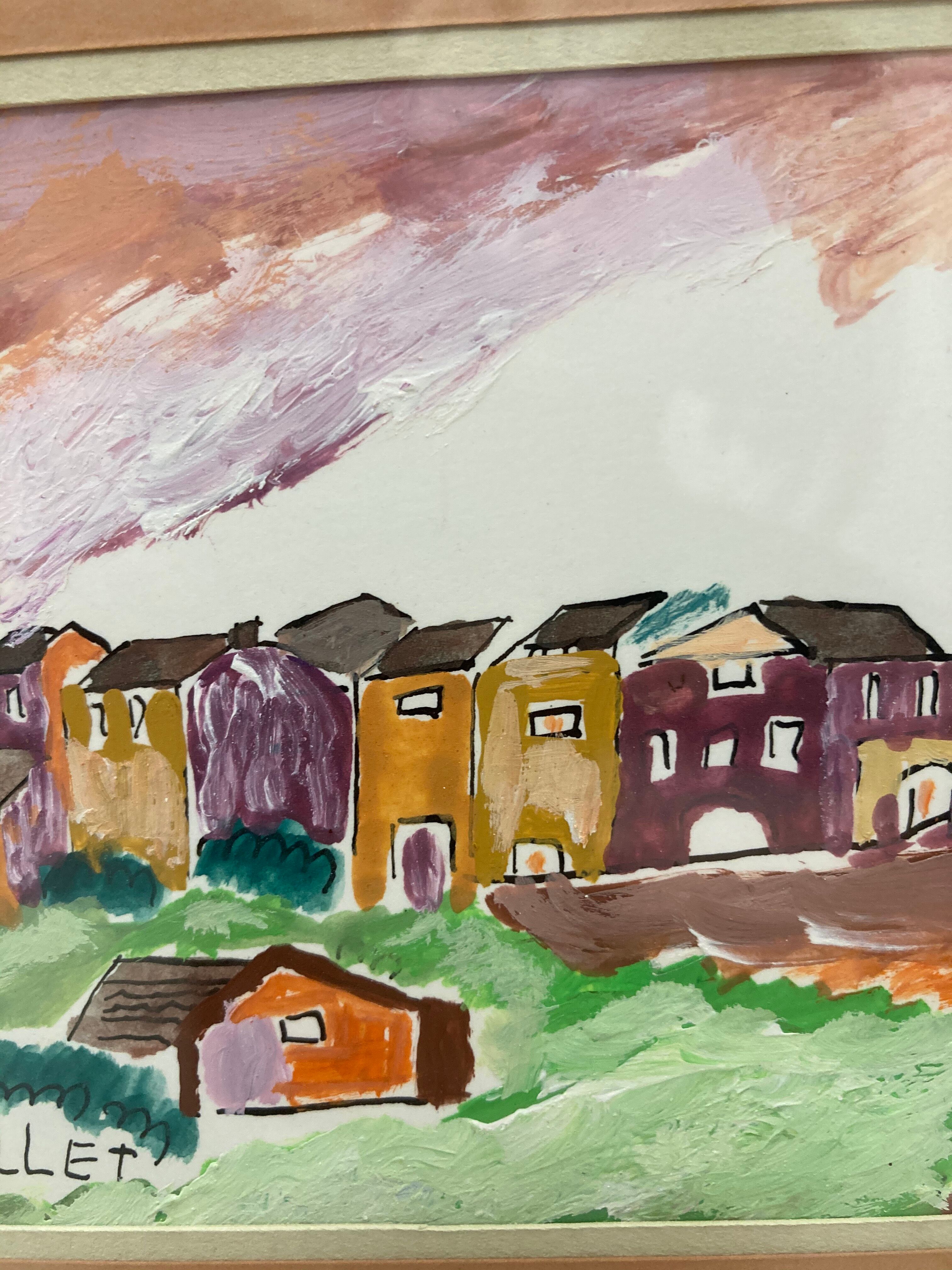 Framed landscape painting