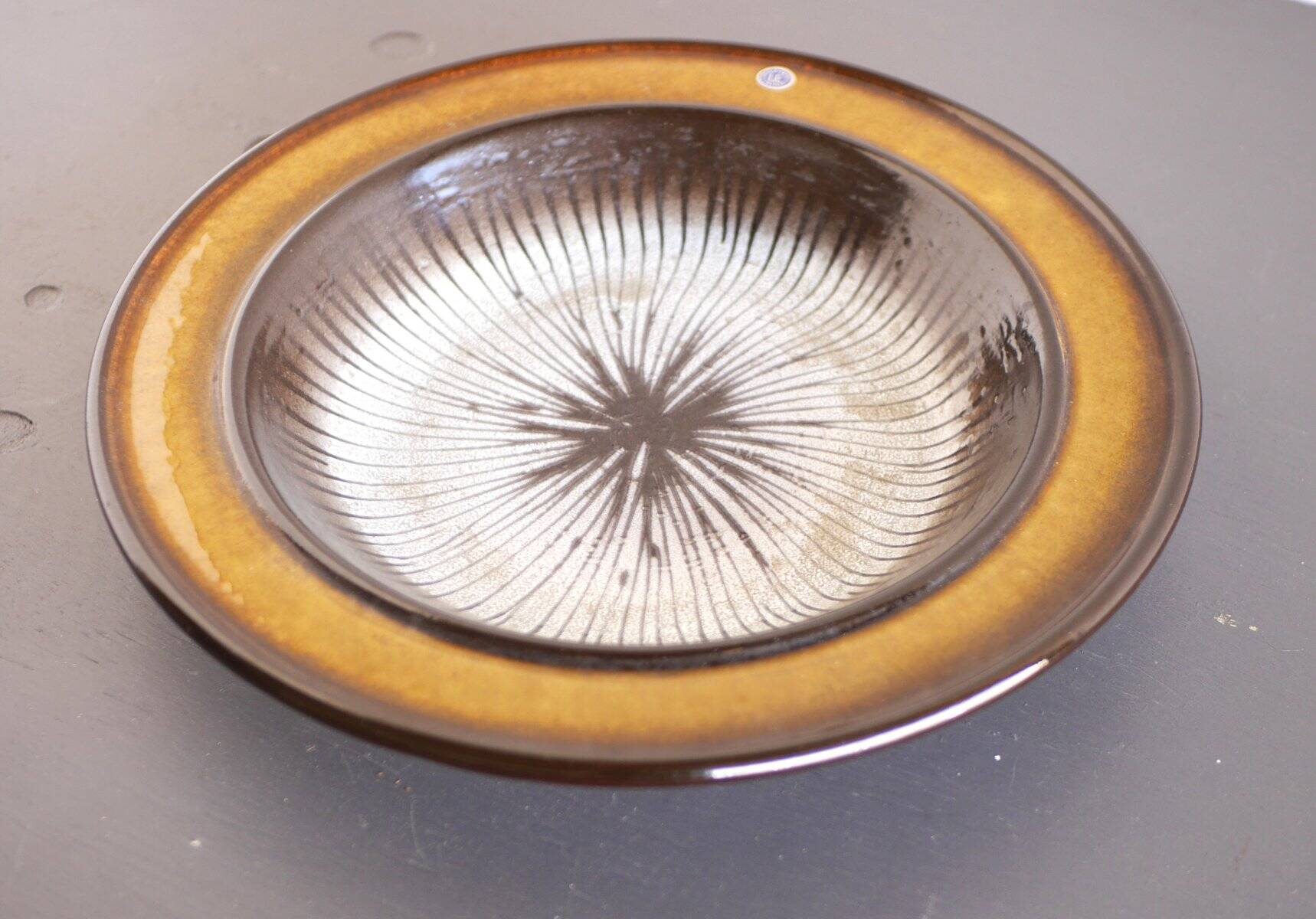 Large mid-century modern pottery Cleo bowl by Mari Simmulson for Uppsala Ekeby, 1970s