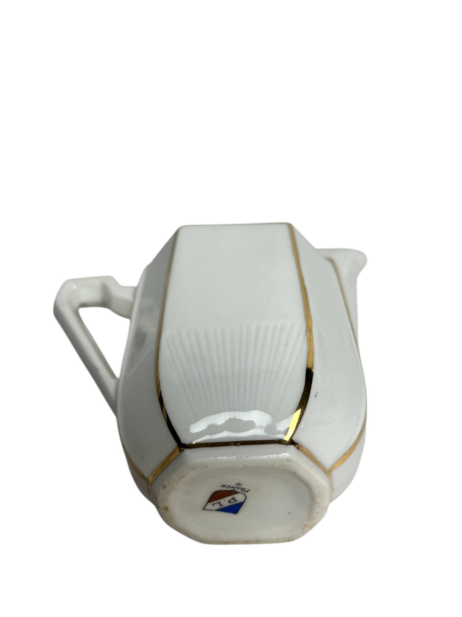 Art Deco, Limoge porcelain jug with gold rim circa 1930