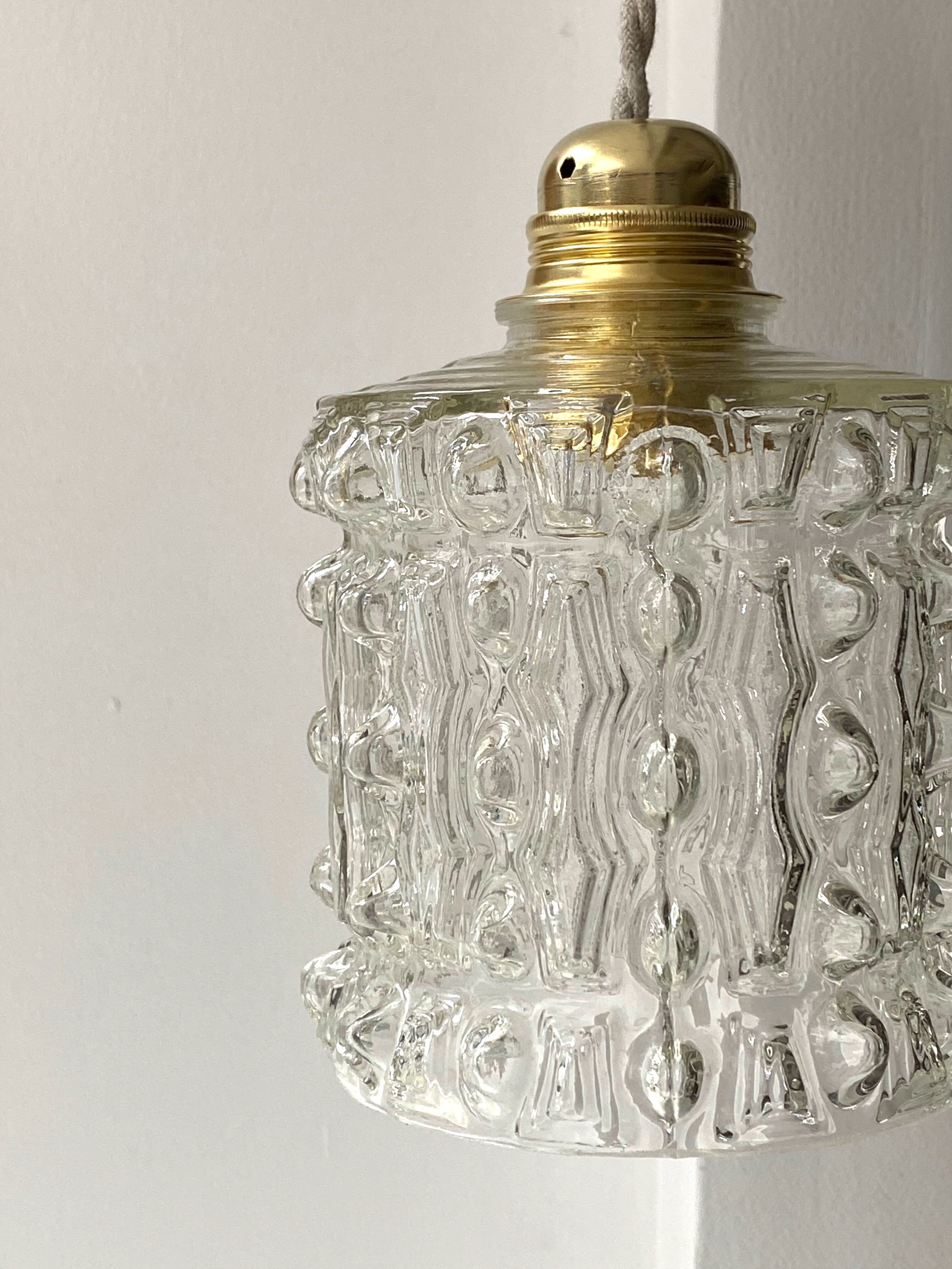 Glass pendant lamp 60s